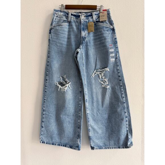 NWT Levi's '94 Baggy Wide Leg Distressed Mid Rise Loose Women’s Jeans size 30 - Picture 4 of 12